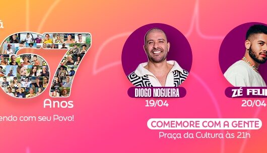 A programação musical em comemoração aos 167 anos de Caraguatatuba inicia nesta sexta-feira (19), com o show do cantor Diogo Nogueira. Já no sábado (20), dia do aniversário da cidade, a festividade será com o cantor Zé Felipe. As apresentações são sempre às 21h, na Praça da Cultura, no Centro. O cantor Diogo Nogueira em sua turnê traz novas leituras para os sucessos de sua carreira, como “Pé na Areia”, “Alma Boêmia”, 