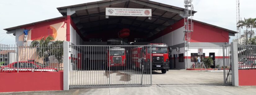 Prefeitura reforça pintura da base do Corpo de Bombeiros de Caraguatatuba