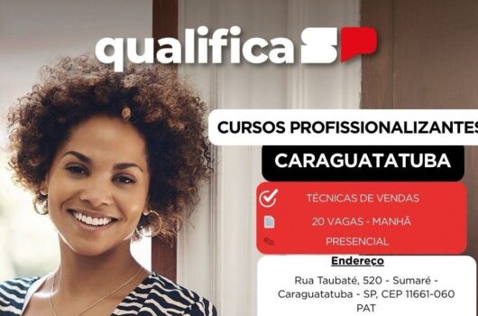 Caraguatatuba abre inscrições para curso gratuito de técnica de vendas Caraguatatuba abre inscrições para curso gratuito de técnica de vendas