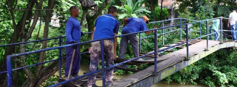 Ponte de Pedestres no Caputera recebe serviços de manutenção Ponte de Pedestres no Caputera recebe serviços de manutenção