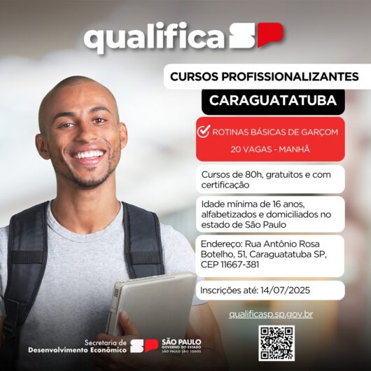 Caraguatatuba oferece Curso Gratuito de Rotinas Básicas de Garçom Caraguatatuba oferece Curso Gratuito de Rotinas Básicas de Garçom