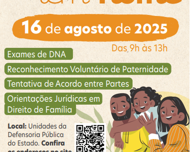 Mutirão “Meu Pai Tem Nome” realiza reconhecimento de paternidade com exame de DNA gratuito no dia 16 de agosto Mutirão “Meu Pai Tem Nome” realiza reconhecimento de paternidade com exame de DNA gratuito no dia 16 de agosto