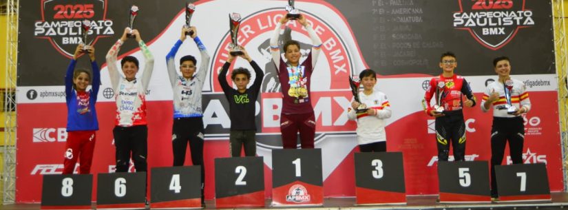 Atletas de Caraguatatuba brilham na última etapa do Paulista de BMX em Cosmópolis