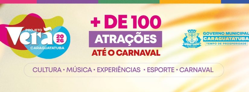 É hoje: Projeto Verão 2026 em Caraguatatuba