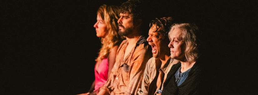 Camila Nhary, Iano Salomão, Armando Babaioff and Denise Del Vecchio in Tom at the Farm. Credit Alex Woloch