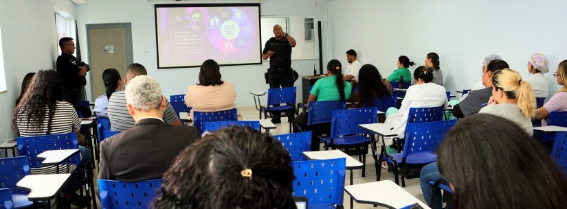 Guarda Municipal faz palestra sobre combate à violência contra a mulher para funcionários da Casa de Saúde Stella Maris