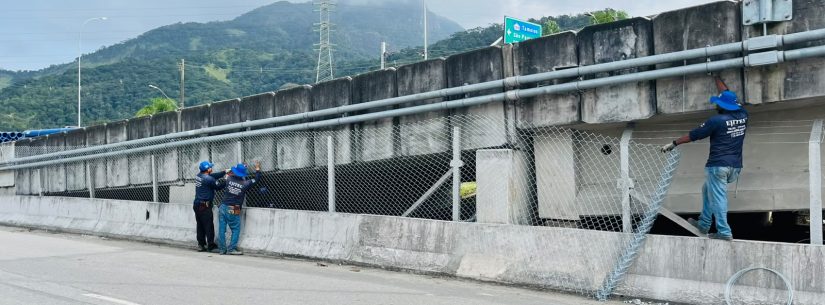 Programa Pontes para o Futuro reforça segurança com instalação de alambrado em viaduto da Avenida Presidente Campos Sales