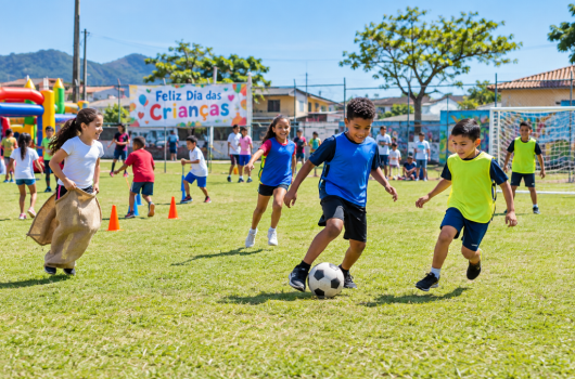 Dia das Crianças em Caraguatatuba é celebrado com esporte, lazer e recreação no Pegorelli